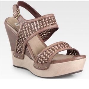 UGG Women's Brown Wedge Sandals